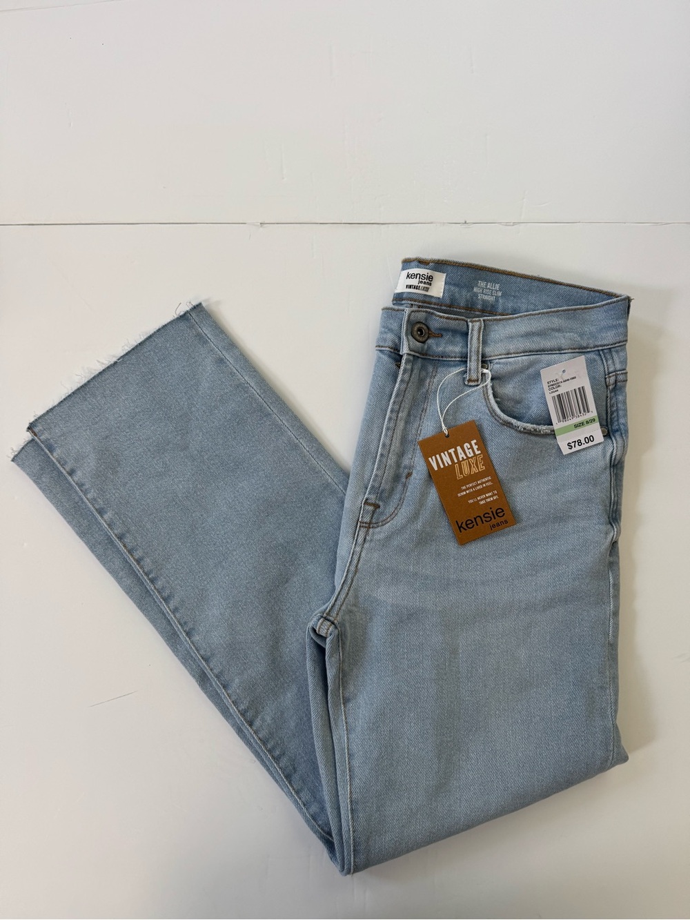 kensie Vintage Luxe Light Blue High-Rise Jeans